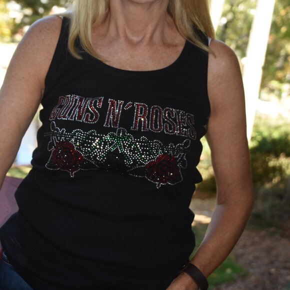 Guns N Roses   Rhinestone  bling sleeveless tank top  XS,S,M,L,XL,XXL,… - Picture 7 of 9